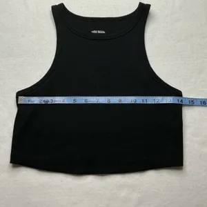 Wild Fable Womens Black Ribbed High Neck Crop Tank Top Size L thumbnail 3