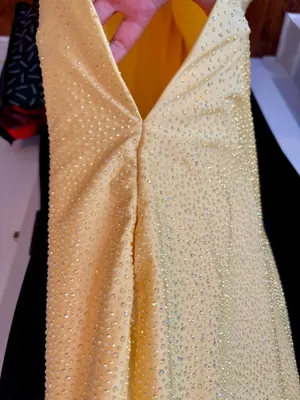 Yellow Open Back Sherri Hill Dress  thumbnail 4