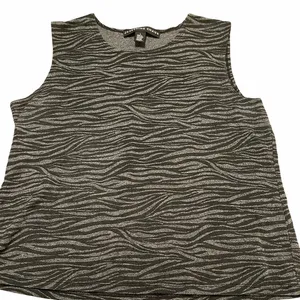 Josephine Chaus animal print tank top black gray L thumbnail 1