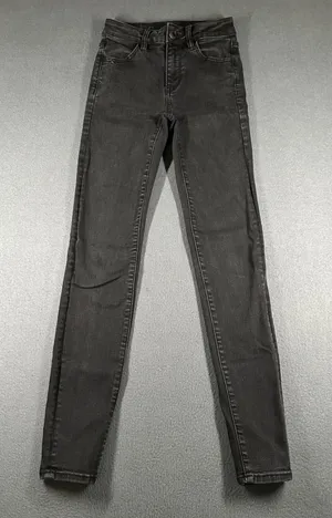 American Eagle Hi-Rise Jeggings Size 00 Regular‎ Black Wash Denim Skinny Jeans thumbnail 1