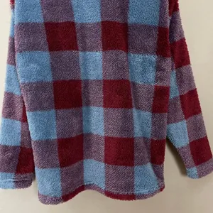 Eddie Bauer Pullover Jacket Plaid Faux Fur Fleece Size Small Sweatshirt Women‎ thumbnail 9