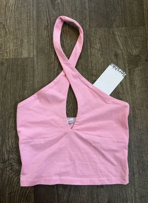 Bershka Pink Halter Top thumbnail 1