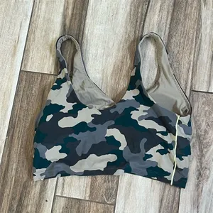 Aerie OFFLINE Real Me Longline Camo Sports Bra XL Wirefree Padded Yoga Gym thumbnail 8