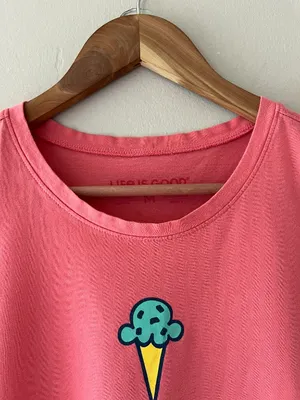 Life is Good Sz M Coral Pink Tank top Pullover Cotton thumbnail 2