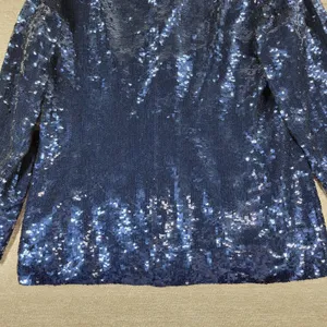 Vintage Jones NY Sequin Jacket Sz 8 Navy Silk Formal Evening Holiday Party NEW thumbnail 14