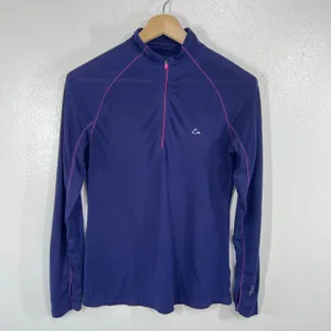 Paradox Merino Blend 1/4 Zip Base Layer Top M Women Blue‎ Athletic Drirelease thumbnail 2