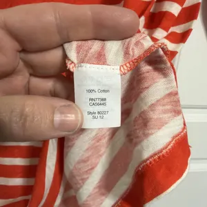 J.Crew Womens Orange White Striped Slub Cotton 3/4 Sleeve Top Size‎ M 80227 thumbnail 5