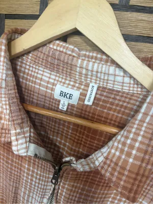 Daytrip Orange boyfriend fit plaid button down size large thumbnail 4