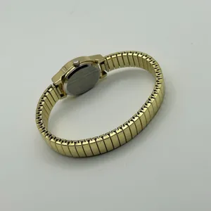 Gold-tone Oval Case Stainless Steel Stretch Band Women’s Watch Working thumbnail 5