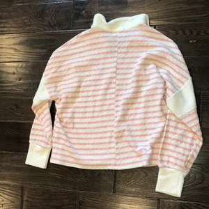 Bucket List pink striped top size medium oversized thumbnail 6