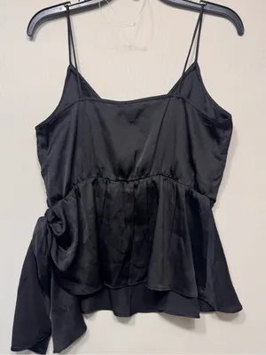 Vero Moda Black Strappy Wrap Top with a High-Low Hem. thumbnail 2
