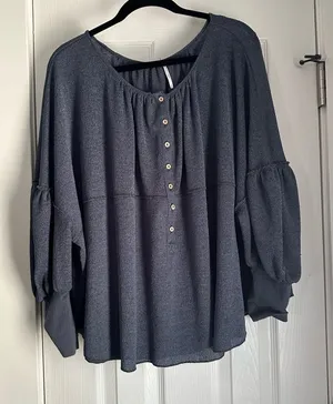Free people Boho Blouse whimsical‎ flowy romantic size small balloon sleeve thumbnail 1