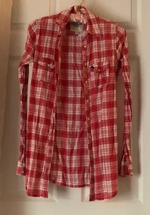 Abercrombie & Fitch flannel plaid Y2K front button up shirt, size xs thumbnail 1
