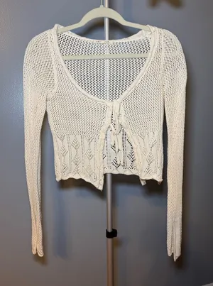 Boutique Crochet Long Sleeve Top thumbnail 1