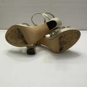Nina‎ Saralyn Platino Platfom Sandal Heel Size 8 Gold Rhinestone Wedding Holiday thumbnail 8