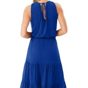 Tommy Bahama Slub Knit Blue Sapphire Maxi Dress Women’s Size Medium thumbnail 2