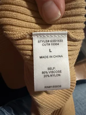 Olia Ribbed Scoop Neck Neutral Midi Dress Size Large. thumbnail 6