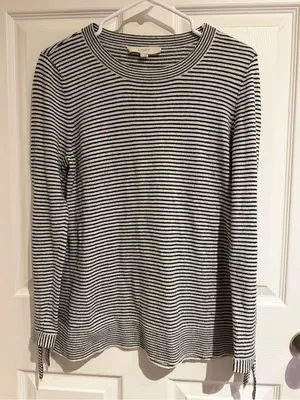 LOFT Women's Black & White Striped Long-Sleeve Tee thumbnail 1