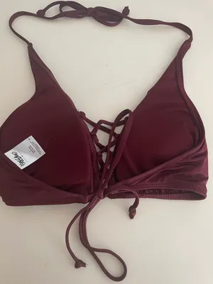Crisscross Maroon Bikini Top Red Size L thumbnail 2