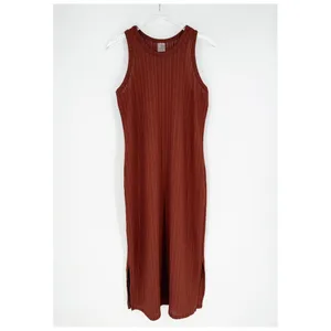CALIA Perforated Bohemian‎ Bathing Suit Cover Up Dress Women's L Brown Boho thumbnail 2
