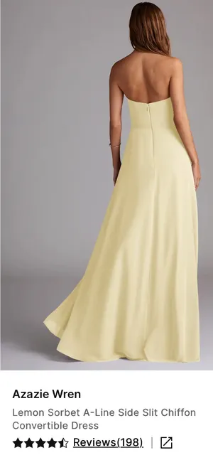 Azazie Yellow Bridesmaid Dress thumbnail 2