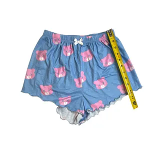 ROMWE Blue and Pink Bear Print Sleep Shorts thumbnail 2