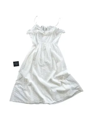 White lulus lace eyelet Spaghetti-Strap Midi Dress thumbnail 4