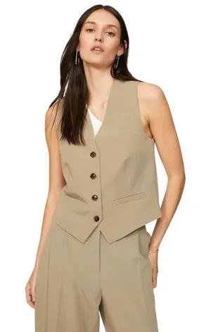 Samsoe Ramona Vest in Tan Medium Womens Sleeveless Tank Top thumbnail 1