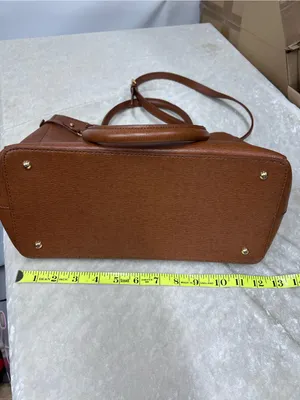 Lauren Ralph Lauren Brown Leather Satchel Bag purse adjustable strap thumbnail 14