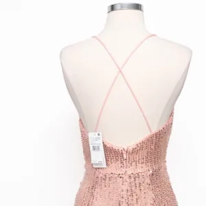 Liv Foster - Rosy‎ Peach Sequin Draped Plunge V-Neck Mini Dress thumbnail 6