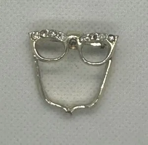 Gold-Tone Glasses Brooch Pin With Rhinestone Accents For Women thumbnail 1