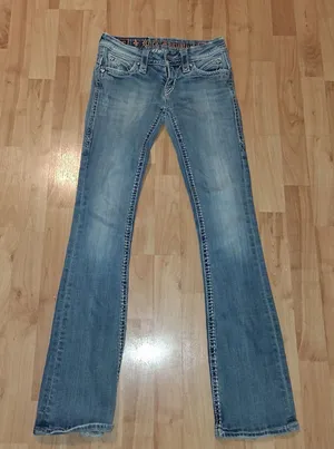 Rock Revival Womens Size 25 Sasha Boot Jeans Denim Embroidered Bling Distressed thumbnail 1