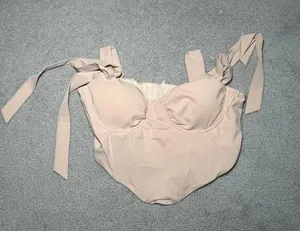 NWT Tie Shoulder Crop Bustier Bandana Cami Top thumbnail 3