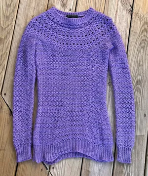 Lauren Ralph Lauren Women's Purple Open Knit Sweater Size S thumbnail 1