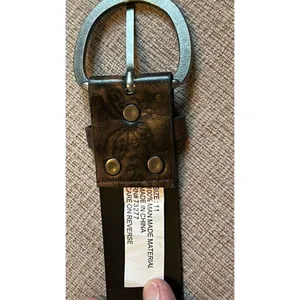 Women’s Brown Faux Leather Bohemian Mandala Print Belt Size 11 thumbnail 3