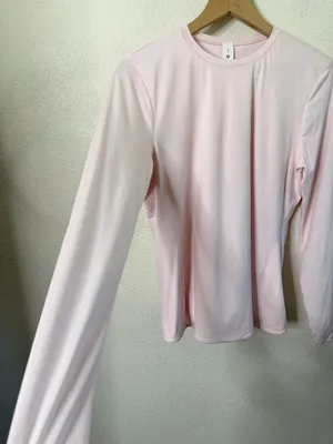 Lululemon Wundermost Ultra Soft Nulu Crewneck Long-Sleeve Shirt Pink‎ Haze XL thumbnail 3