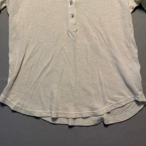 Faherty Hemp Cotton Henley Top Shirt Cream 3/4 Sleeve Women Size S thumbnail 9