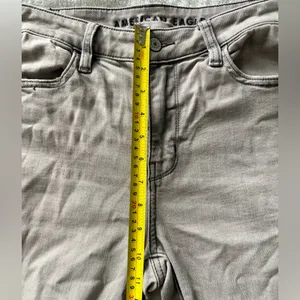 American Eagle Outfitters Women's Light Gray Ripped Skinny Jeans Sz‎ 6 thumbnail 9