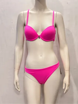 Juicy Couture Hot Pink Underwire Bikini Set with Mesh Sarong Coverup Size XS thumbnail 2