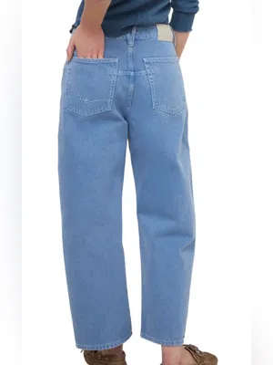 Free People We The Free Ocean Deep Trance Dropped Barrel Boyfriend Jeans 24 thumbnail 2