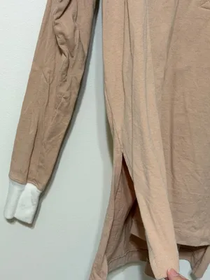 Aerie Oversized Rugby Polo Shirt Size XS Tan Long Sleeve Top thumbnail 5