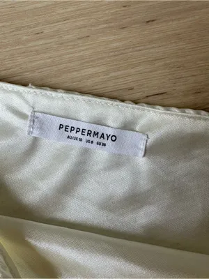 Peppermayo One-Shoulder Ivory Ribbed Crop Top thumbnail 2