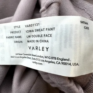 Varley Iowa Sweat Pant Cigarette High DoubleSoft Jersey Pocket Raindrops XS thumbnail 5