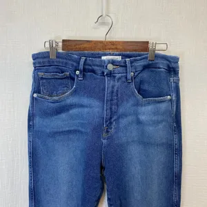 Good American Good Curve High Rise Ripped Jeans Women Sz 10 Skinny Medium Wash thumbnail 4
