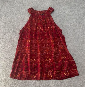 Apt. 9 Vibrant Red Paisley Halter Blouse thumbnail 1