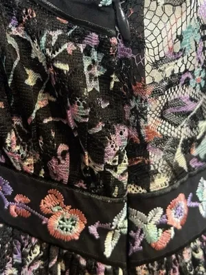 FREE PEOPLE Cherry Blossom Embroidered Lace Mini Dress Size 8 thumbnail 8