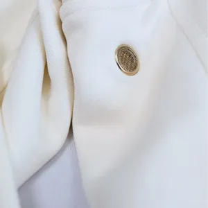 Ralph Lauren Golf Jacket Women M Ivory Full Zip Track Mock Neck Gold Trim Tennis thumbnail 12