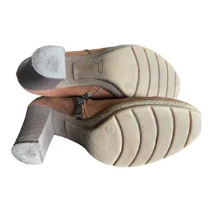 Womens Arka Camel Fleece Lined Leather Heeled Ankle Booties - Sz 10 (40) thumbnail 2