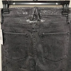 Good American Grey Snakeskin Metallic Coated High Rise Skinny Jeans NWT Grunge 0 thumbnail 7