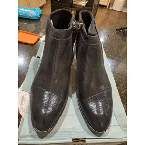Toms Loren Shimmer Metallic Black Crackle Boots Booties Size‎ 8.5 thumbnail 4